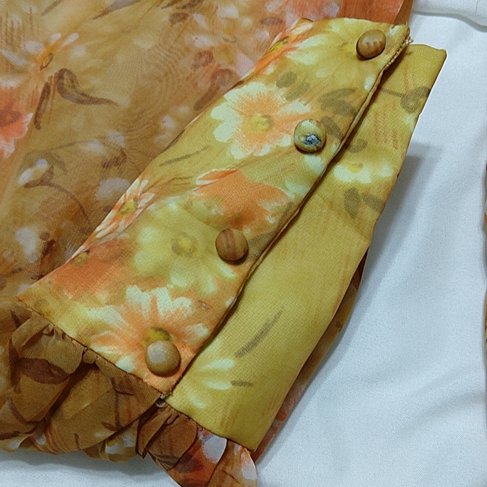 Vintage 60s Floral Cottagecore Jane Austen Dress - Picture 6 of 8